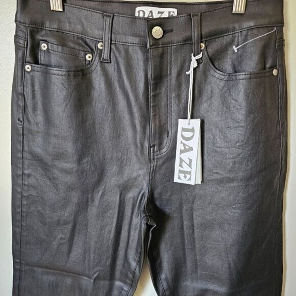 NWT DAZE DENIM DAILY DRIVER IN COATED ASPHALT BLACK PANTS STRETCHY SIZE 31 - Picture 12 of 15